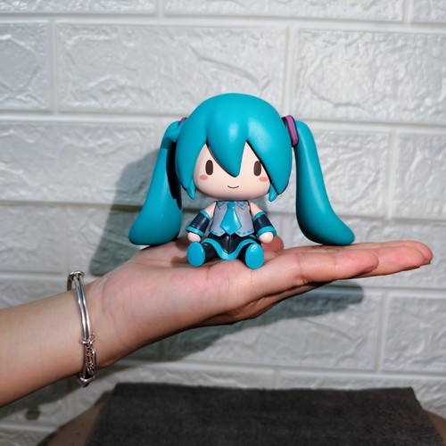 FUFU坐姿初音可换表情miku初音未来可爱Q版手办模型礼物出口摆件