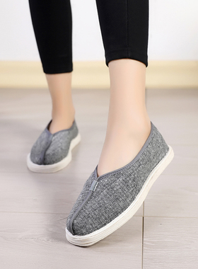 灰色千层底布鞋女透气软底居士鞋女禅修中国风复古传统禅意尼姑鞋
