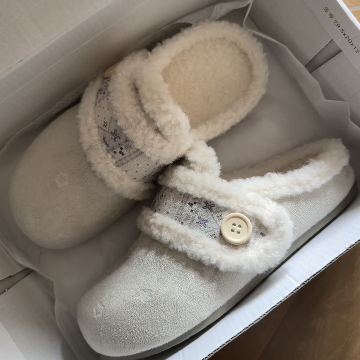 网红同款勃肯毛毛鞋外穿复古保暖玛丽珍软底包头拖毛绒加绒棉鞋女