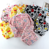 100 出口日单秋冬儿童法兰绒家居套装 保暖卡通男女童睡衣睡裤 130