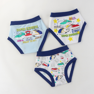 出口日单儿童纯棉卡通内裤男童四季短裤男宝新干线三角裤100-120