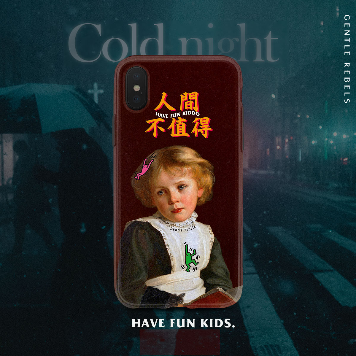 gentle rebels恶搞iphonex手机壳人间不值得油画丧艺术苹果xs max