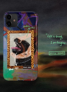 GENTLE REBELS 涂鸦油画手机壳适用iphone15promax苹果14原创杜宾犬豹纹设计师款抽象潮牌肌理感欧美酷艺术家