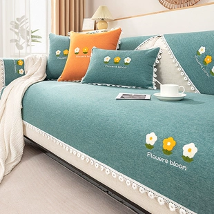 南极人沙发垫四季 通用棉麻防滑坐垫子全包万能沙发套罩靠背巾盖布