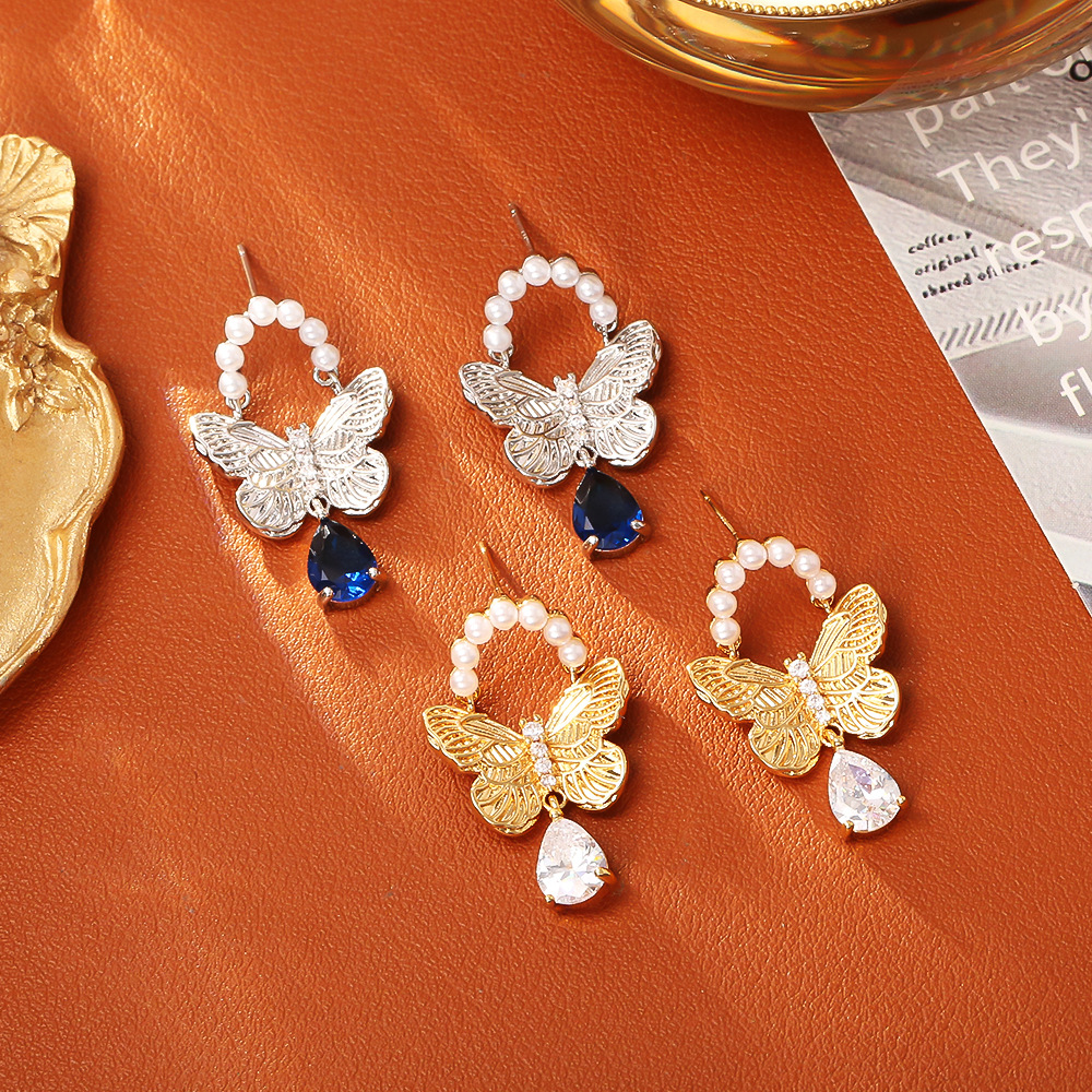 爆款925银针蝴蝶耳钉高级感时尚精致百搭耳饰女清新甜美INS风