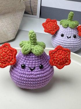 diy纯手工自制送人礼物二人转手绢小茄子可爱挂件材料包钥匙扣挂