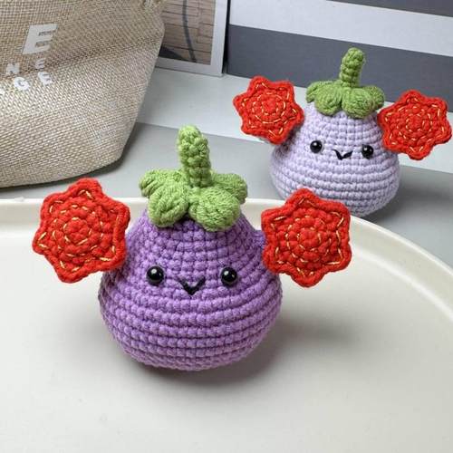 DIY二转茄子纯手工编织材料包