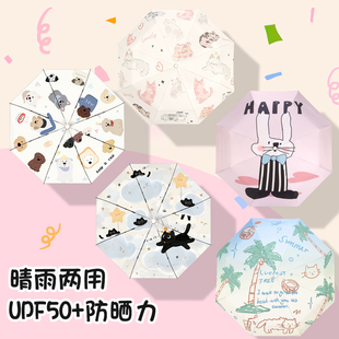 清仓库存自动雨伞女晴雨两用防晒伞防紫外线太阳伞铲屎官狂喜雨伞