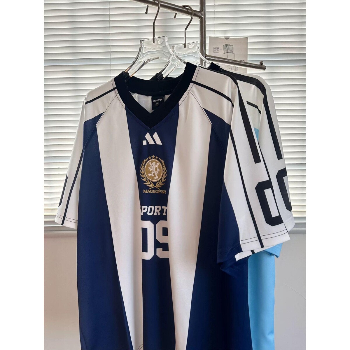 美式嘻哈复古足球世界杯V领速干宽情侣T恤百搭球衣