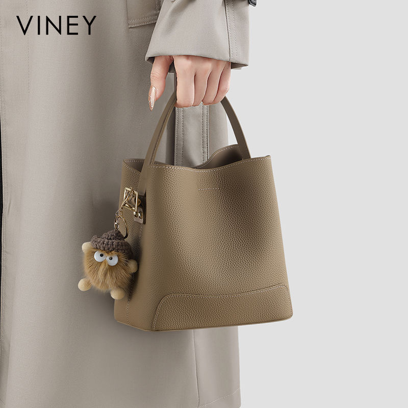 Viney水桶包包女式2025新款秋冬女包大容量百搭单肩斜挎包手提包