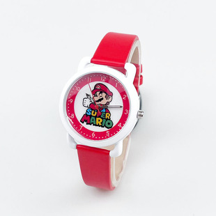 儿童手表男孩女孩卡通可爱时尚外贸皮革时针识时学生石英电子手表