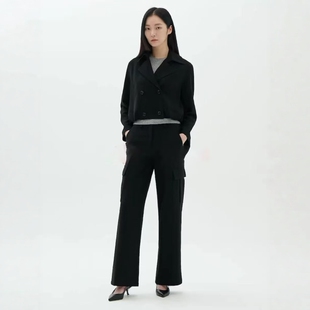 THEORY裤子三醋酯纤维混纺休闲工装直筒长裤 O0709203