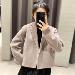 THEORY女装外套羊毛羊绒双面呢翻领短外套O0801402