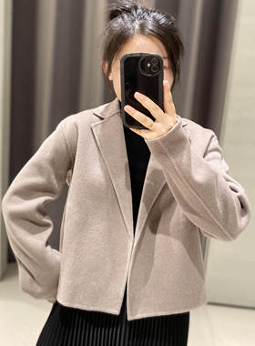 THEORY女装外套羊毛羊绒双面呢翻领短外套O0801402