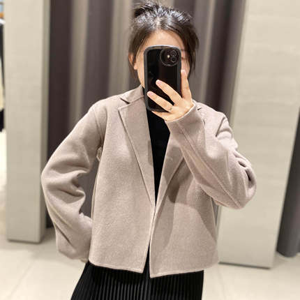 THEORY女装外套羊毛羊绒双面呢翻领短外套O0801402