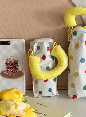 Rosy可爱波点太阳伞黑胶晴雨两用女防晒防紫外线遮阳便携折叠雨伞