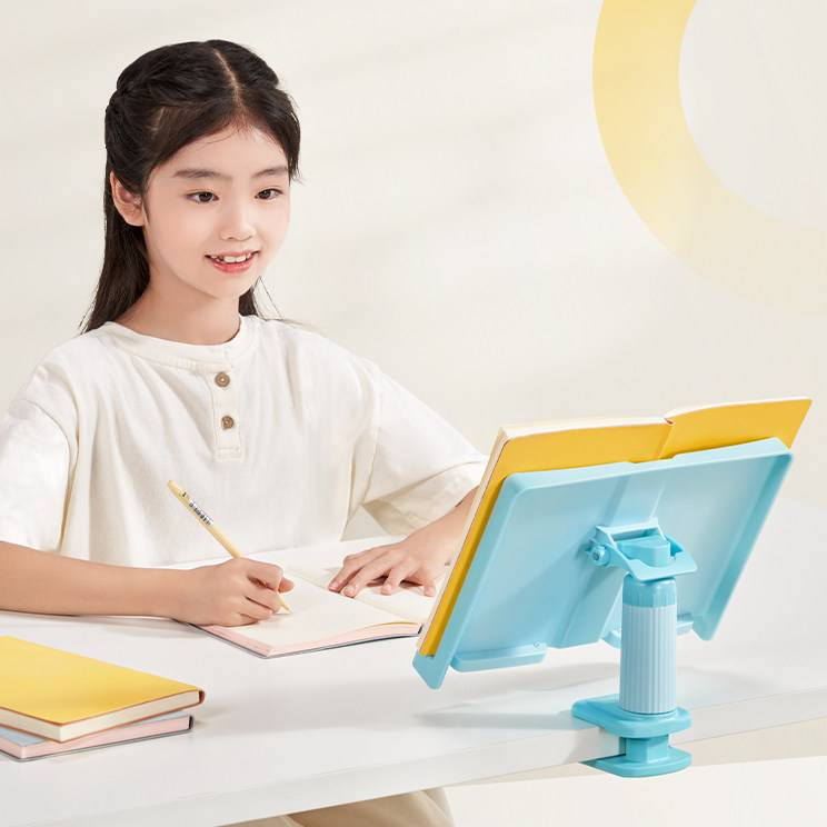 爱果乐阅读架学生书架桌面写字书夹支架伸缩书立夹固定书本神器课桌收纳架小学生看书立架多功能可调节读书架