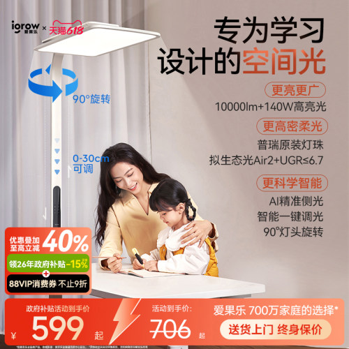 爱果乐5A级护眼大路灯雷达感应