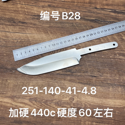 编号B28库存半镜面效果加硬440c胚子硬度60左右