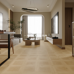 法式 卧室客厅阳台厨房防滑地板砖 中古风回形年轮600x1200木纹砖