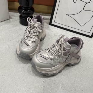 2026新款卓怡厚底老爹鞋女款透气网面鞋子百搭运动休闲女鞋