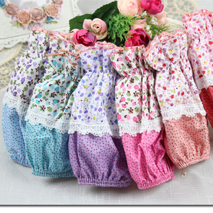 成人儿童韩版可爱点点碎花短款袖套办公家务护袖女护袖田园风时尚