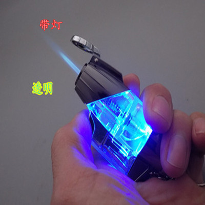 超薄微型透明充气喷枪直冲打火机