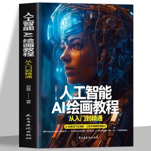 正版 人工智能AI绘画教程从入门到精通AI绘画入门教程计算机AI教程绘图软件ai画图AI绘画技巧摄影广告设计电商AI绘画技巧全解书籍