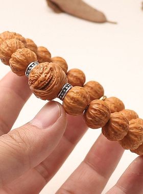 天眼恶僧佛爷野生猴头核桃雕刻京八棱手串单圈佛头文玩正圆大粗筋