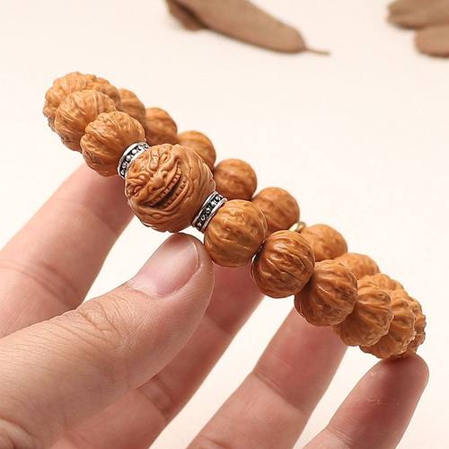 天眼恶僧佛爷野生猴头核桃雕刻京八棱手串单圈佛头文玩正圆大粗筋