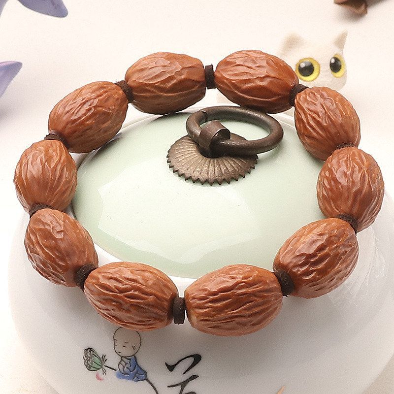 橄榄核大枣手串男盘玩大枣素核手持文玩核雕枣珠素串原籽雕刻批发