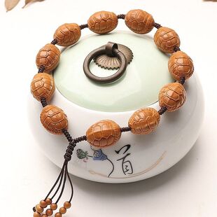14mm小籽铁核橄榄雕刻富甲天下八宝龟壳金钱龟精品手工成品手把件
