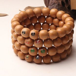 天然手工打磨猴头桃核极限弧老型镶嵌金标手串文玩核桃平安招财男