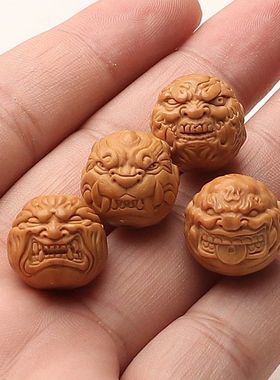猴头桃核雕刻四大恶僧单颗吊坠顶珠配饰文玩大日如来地狱向死而生