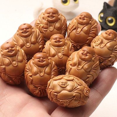 纯手工雕刻八大弥勒佛手串22mm尺寸整身核雕男女款盘玩手串水晶核