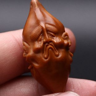 1.8橄榄核雕刻喜怒哀乐人生百态十分开心手串单颗文玩吊坠项链男