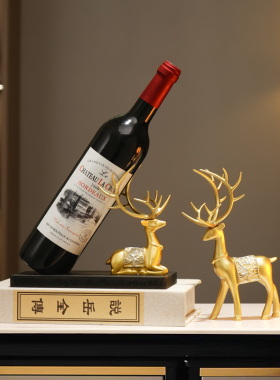 新中式酒柜铃兰鹿红酒架摆件餐边柜家居装饰客厅玄关乔迁新居礼品