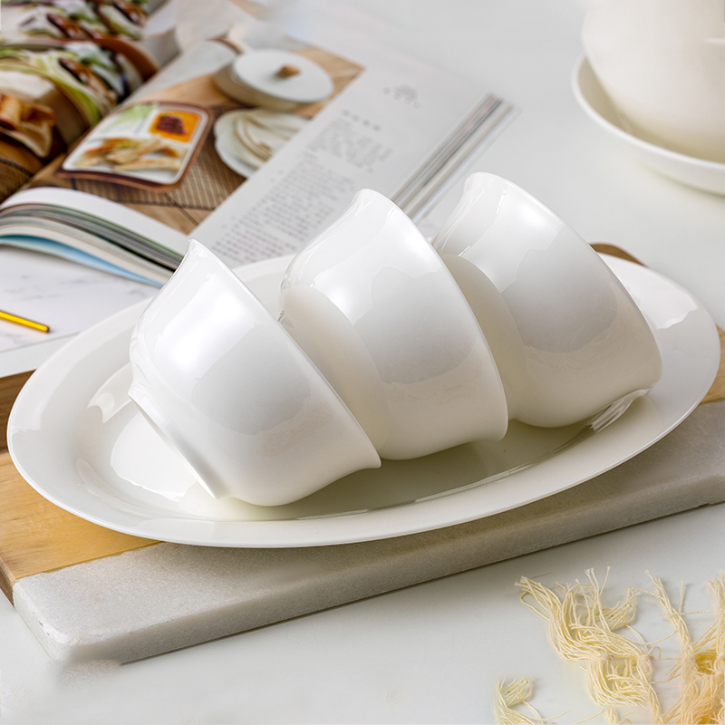 碗碟套装家用陶瓷碗筷碟组合创意纯白瓷饭碗盘子餐具骨瓷套装礼盒