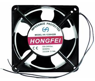 HA-1238H22B原装鸿飞12CM 220V 0.14A金属框机箱散热散冷风扇风机