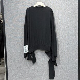 万物二奢 VETEMENTS 黑色解构拼接不规则长袖卫衣均码6019