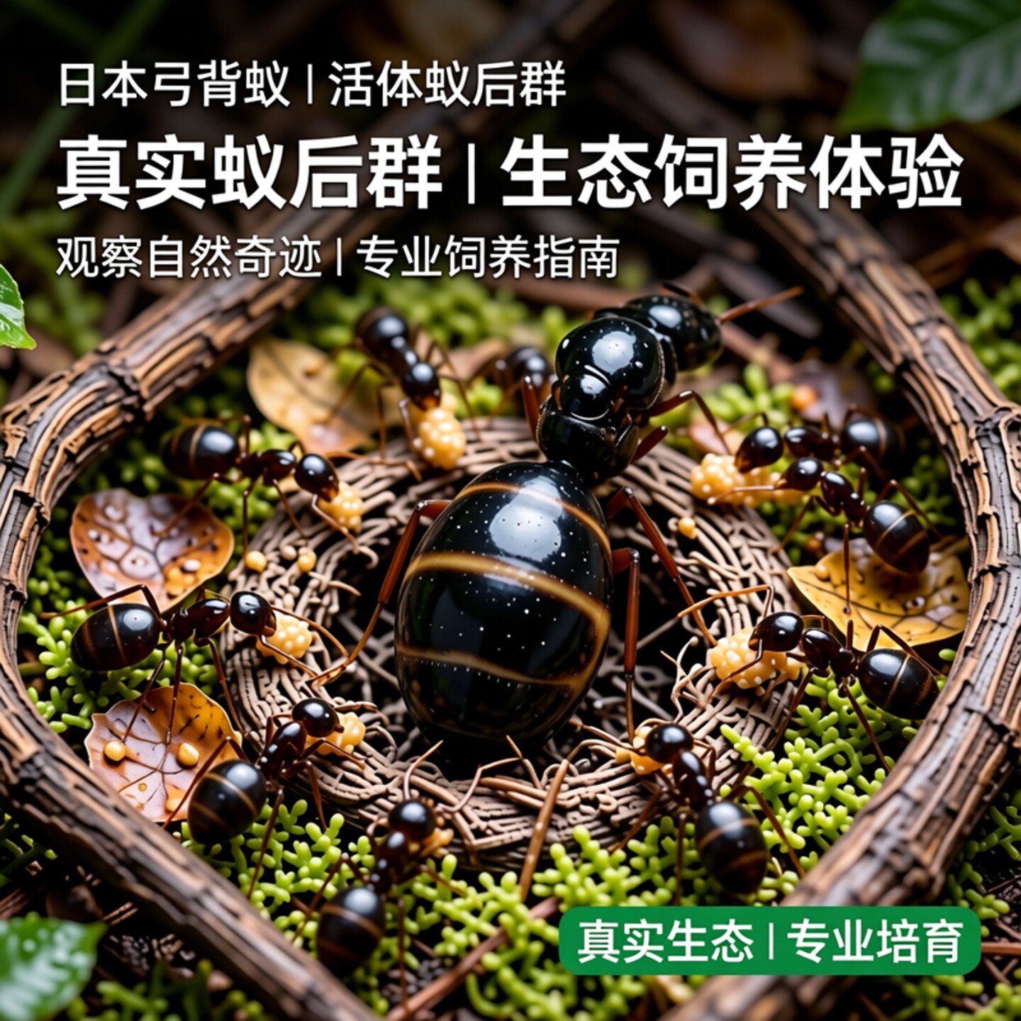Японский горбоносый муравей Camponotus japonicus - домашний муравьиный замок с живой колонией маток Изображение 1