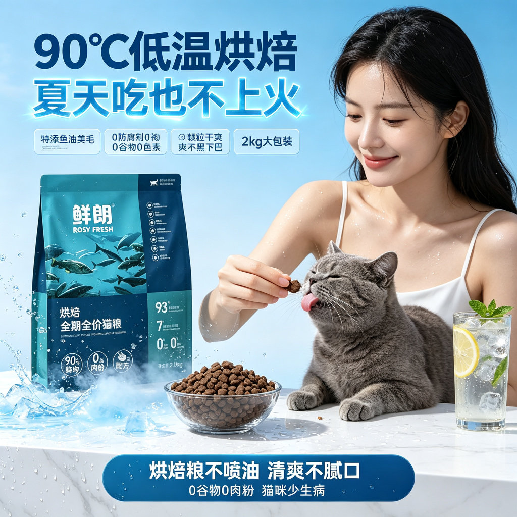 鲜朗低温烘焙猫粮无谷成猫幼猫鲜郎全价段专用鸡肉营养型低脂软便