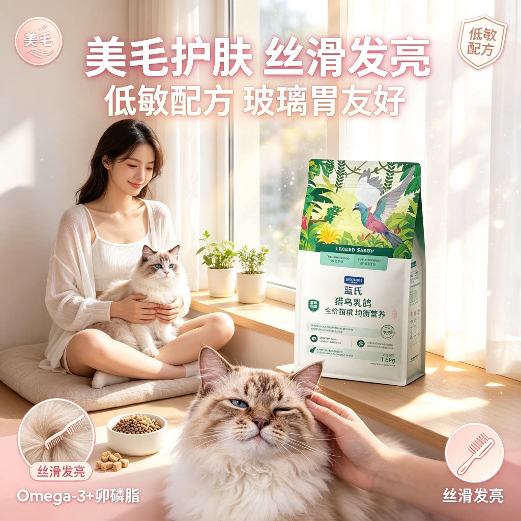 蓝氏猫粮猎鸟乳鸽大品牌猫粮营养健康美毛减肥全猫种成猫幼猫10kg