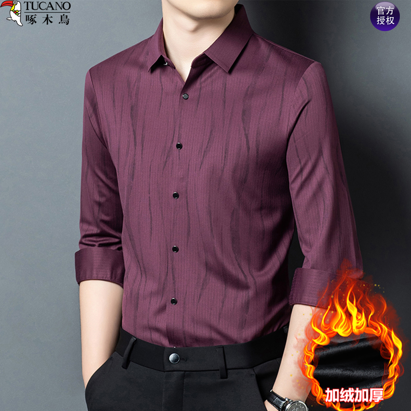 啄木鸟中年男士长袖衬衫