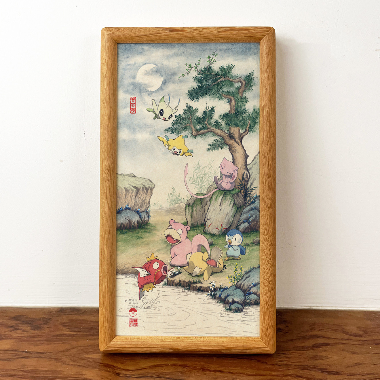 呆呆兽《垂钓图》梦幻可达鸭时拉比基拉祈波加曼宝可梦喷绘装饰画,家居饰品,桌面摆台画,淘宝优惠券,粉丝福利购,淘宝优惠卷