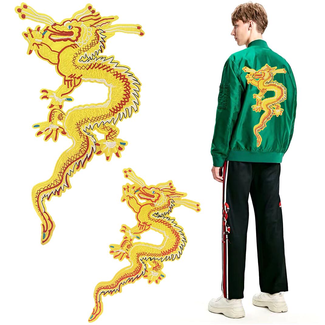 优质刺绣花贴大号彩色中国龙衣服辅料diy补丁贴布贴大号 时尚个性