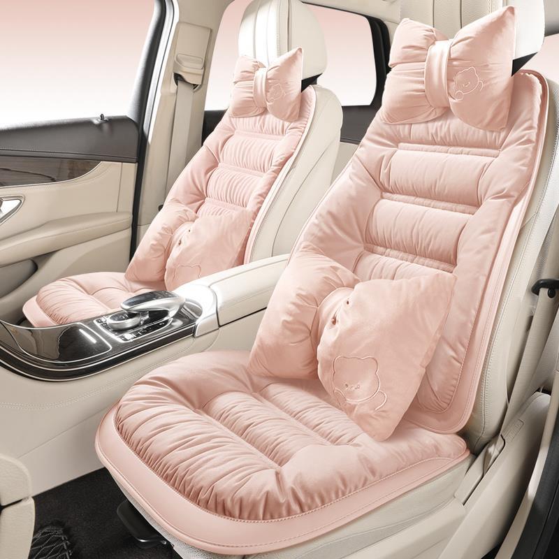 汽车坐垫毛绒冬季保暖单片屁垫加绒可爱座垫短毛绒后排加厚三件套