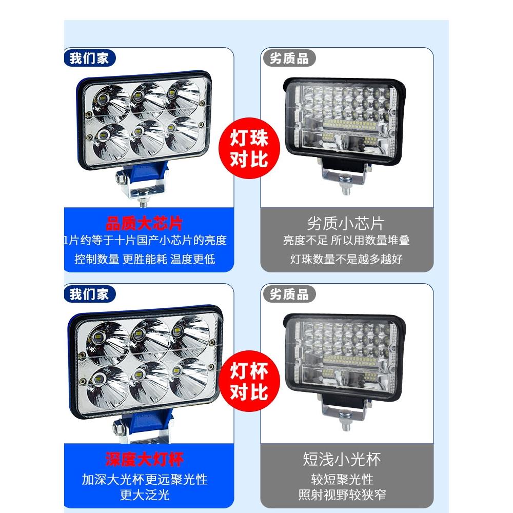 货车led射灯12伏24V超亮改装倒车灯越野车工程车前照大灯强光顶灯