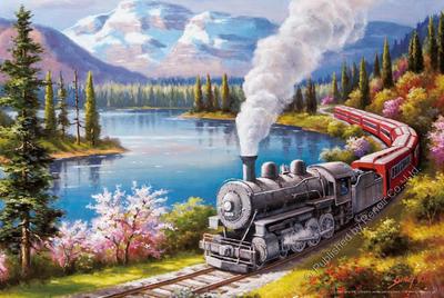 雷诺瓦成人益智玩具湖边列车/Sung Kim(II)/300片纸质拼图现货