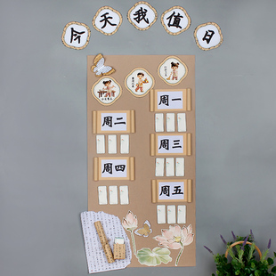 幼儿园值日生环创班级劳动值日墙贴教室布置装饰小学生diy卫生角